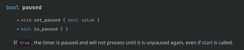 Timer node paused documentation